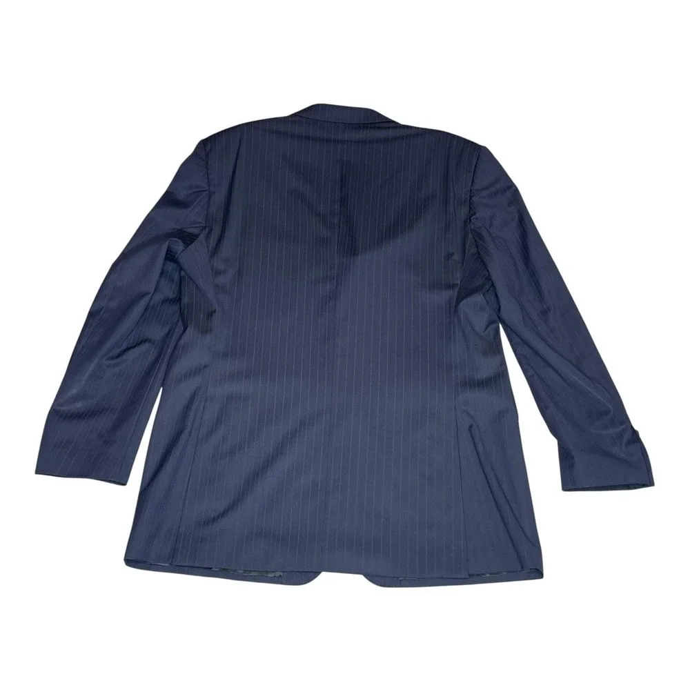 Gianni Manzoni Navy Pinstripe Blazer Reda Super 130s Virgin Wool‎ Italy 46L